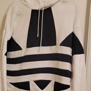 Adidas White and Black Hoodie Size M